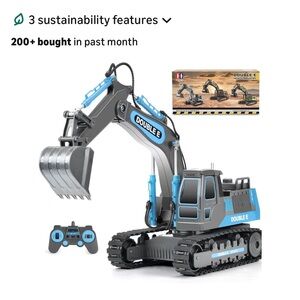 Remote Control Excavator - Gray and Blue